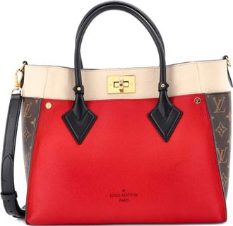 Louis Vuitton On My Side leren MM canvas shopper met monogram - Bruin