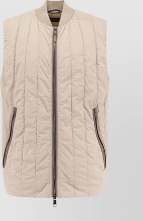 HUGO BOSS quilted sleeveless jacket zip pockets
