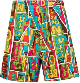 Bode graphic-print bermuda cotton shorts - men - Cotton - S - Red