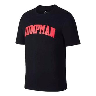 Nike Jordan Letter Printed Casual Short Sleeve T-Shirt Black Red 916055-010