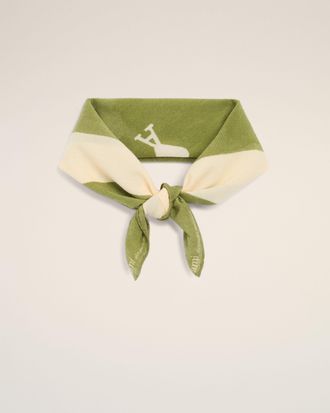 Ami Green Cotton Ami De Coeur Printed Scarf Green - OS - Unisex