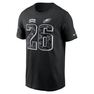 Nike Saquon Barkley Philadelphia Eagles Salute to Service Nike Mens NFL T-Shirt in Black | N19900AF3R-RUW
