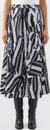 Dries Van Noten Gonna midi Dries Van Noten in cotone con stampa astratta