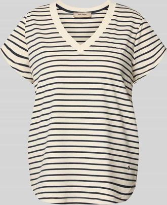 Mos Mosh T-Shirt mit V-Ausschnitt Modell Kala in Dunkelblau, Gr&ouml;&szlig;e XS