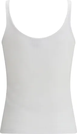 Off-white Womens Off Stamp Rib Tank Top White-Black Cotton; Elastane
