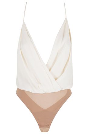 Elisabetta Franchi White Viscose Georgette Logo-Jewel Viscose Bodysuit