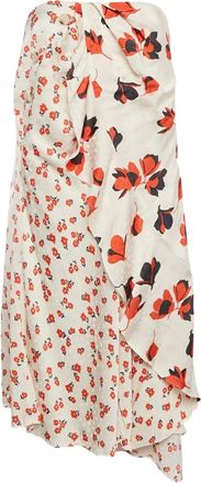 Self Portrait Pre-owned asymmetrische rok met bloemenprint - Wit