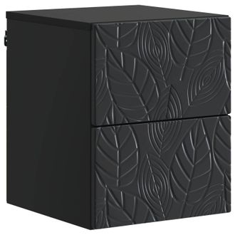 vidaXL Mesita De Noche De Pared Negro 34,5 X 33 X 40 Cm Vidaxl