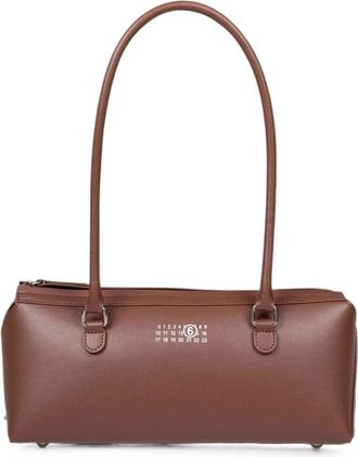 Maison Margiela Bauletto Schoudertas Klein - Dames - Schoudertassen - Bruin - ONE Size - Leer - Tassen