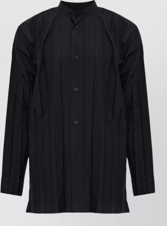 Homme Pliss&eacute; Issey Miyake pleated long-sleeve shirt