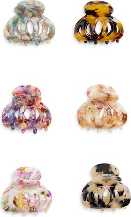 Tasha Assorted 6-Pack Claw Hair Clips in Assorted Colors at Nordstrom
