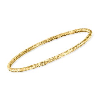 Ross-Simons Italian 22kt Gold Over Sterling Hammered Bangle Bracelet
