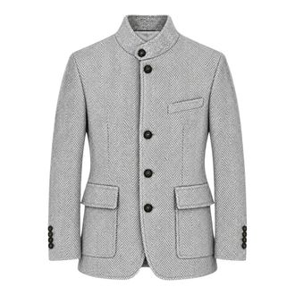 Eleventy Giacca a Spina di Pesce - - Jackets - Uomo - Grigio - L