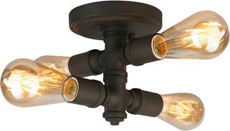Eglo Eglo Wymer 4 Light Open Bulb Ceiling Light With Matte Bronze Finish