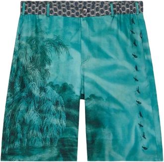 Pierre-Louis Mascia Aloe Shorts - Heren - Korte Broeken - Blauw - L - Leer - Korte Broeken