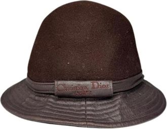 Dior Pre-owned Accessories, female, Brown, Size: ONE SIZE Pre-owned Vintage Leather Hat