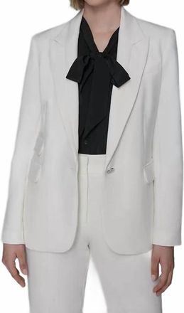 Karl Lagerfeld Notched-Lapel Single-Button Blazer In White
