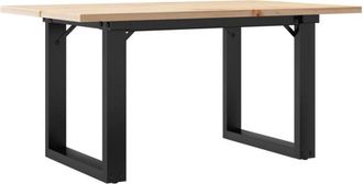 vidaXL Vidaxl - Mesa de centro marco o madera maciza pino y acero 80x50x40 cm