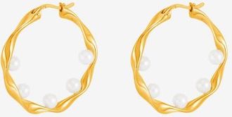 Dower & Hall Waterfall Baroque Pearl Hoops in Yellow Gold Vermeil at Nordstrom