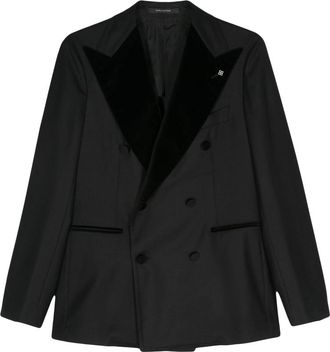 Tagliatore Velvet-trim Double-breasted Blazer