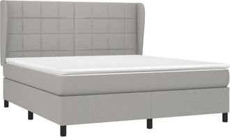 vidaXL Vidaxl - Cama Box Spring Con Colch&oacute;n Tela Gris Claro 160x200 Cm