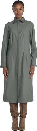 Crida Milano Marostica Fringed Chemisier - Dames - Shirt Kleedjes - Groen - M - Wol - Kleedjes