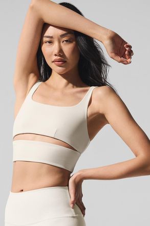 Alo | Slit Bra in Ivory White, Size: XS