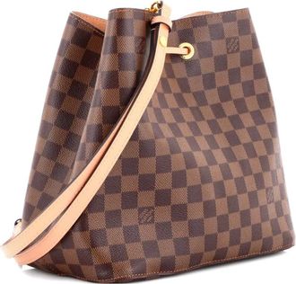 Louis Vuitton NeoNoe Handbag Damier with Leather MM bucket bag - Marrone