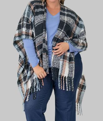 Echo Boucle Ruana Capes In Hiking Plaid