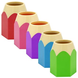 OEM Paquete De 5 Estuches Para L&aacute;pices De Colores, Caja De Almacenamiento Con Forma De L&aacute;piz Para Material Escolar