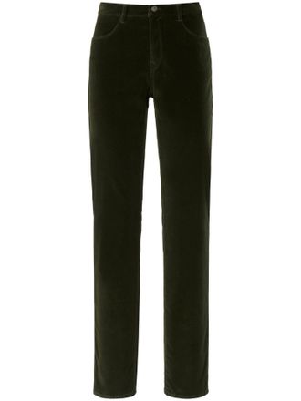 Brax Feminine fit velvet trousers design Carola Brax Feel Good green