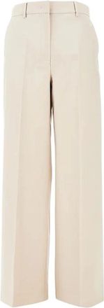 Max Mara Flared Broek - Dames - Wijde Broeken - Beige - M - Wol - Broeken