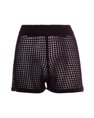 MC2 Saint Barth High-Waisted Crochet Mesh Lurex Shorts