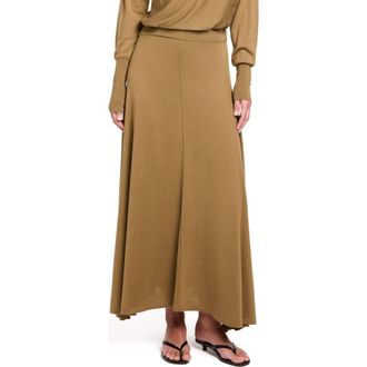 TWP Wool & Silk Handkerchief Hem Knit Maxi Skirt in Ermine at Nordstrom, Size Xx-Small