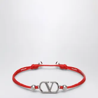 Valentino Garavani Bracciale VLogo Signature rosso con cordino