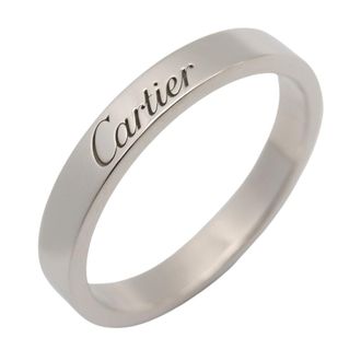 Cartier Silver Platinum 950 Band Ring (Pre-Owned)
