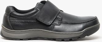 Hush Puppies Mens Hush Puppies CASPER Mens Leather Touch Fasten Shoes Black - Size: 10