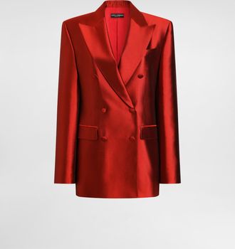 Dolce & Gabbana Double-breasted Mikado Jacket - Woman Blazers Red 38