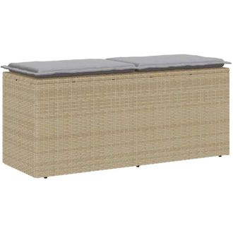 vidaXL Vidaxl - Panca da Giardino con Cuscino Beige 110x40x44 cm in Polyrattan