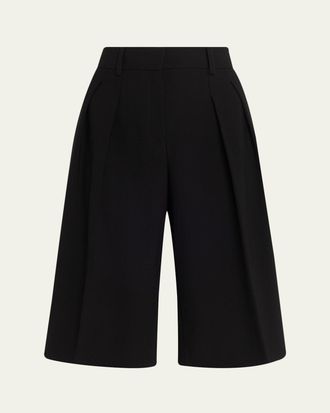 Michael Kors Pleated Wide-Leg Bermuda Shorts