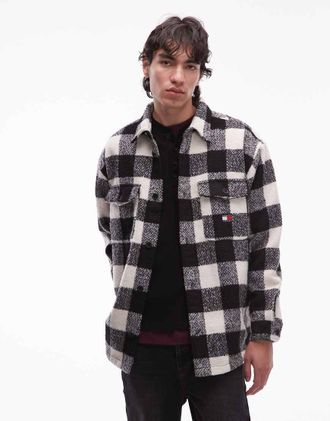 Tommy Jeans Camicia giacca nera a quadri-Nero