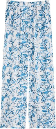 Melissa Odabash Olivia Floral-print Wide-leg Trousers - Blue - XS (UK6 / XS)