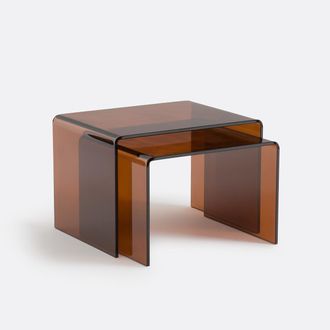 La Redoute Interieurs Set van 2 mimi tafels in gehard glas, Joan