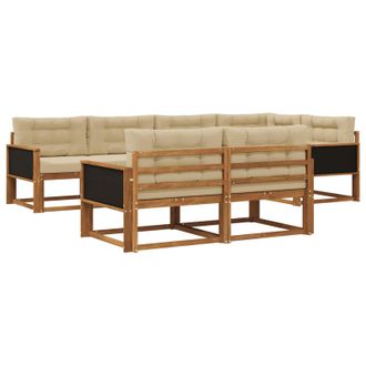 vidaXL Conjunto De Sof&aacute;s De Exterior Con Coj&iacute;n 7 Pcs Natural Y Beige Vidaxl