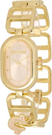 True Religion Logo Charm Bracelet Watch, 28mm in Gold/Pink at Nordstrom Rack