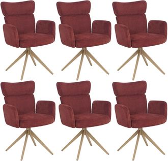 Hhg [nunca Usado] Juego De 6 Sillas De Comedor Hhg-057, Silla Giratoria Con Retorno Autom&aacute;tico, Tejido Boucl&eacute; De 350 G/m&sup2;, Certificaci&oacute;n Oeko-tex, Color B