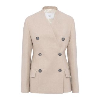 Tela Blazers, female, Pink, Size: S Giacca doppiopetto avvitata senza collo
