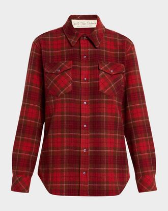 God's True Cashmere Love Tartan Cashmere Flannel Shirt