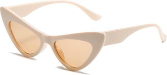 Generic Small Frame Men Outdoor Sunglasses Women Vacation Party Decoration Sun Glasses(Beige)