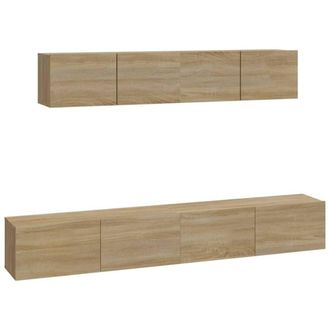 Berkfield Home 4 Piece TV Cabinet Set Sonoma Oak Engineered Wood in Light Brown